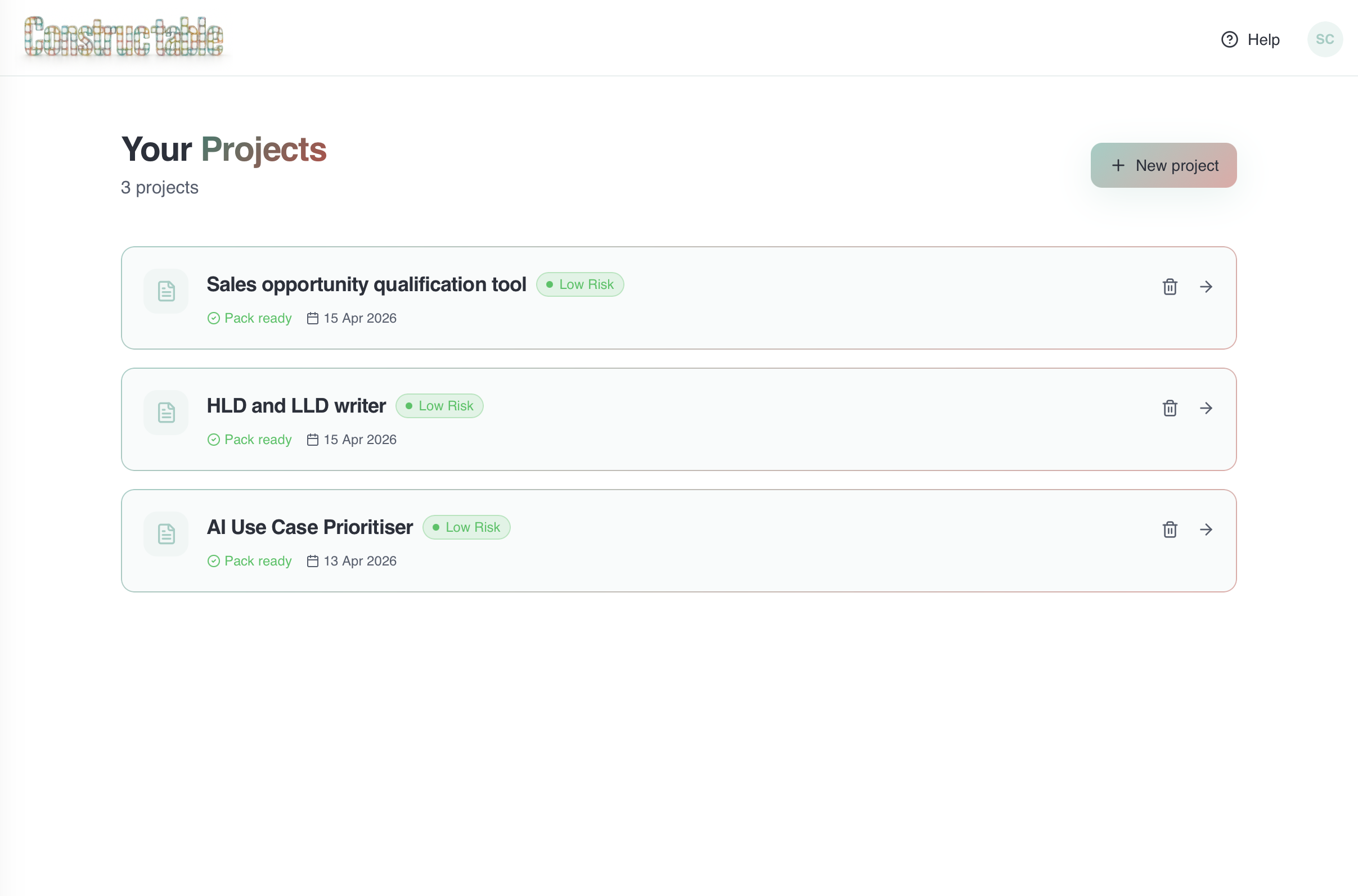 Constructable dashboard