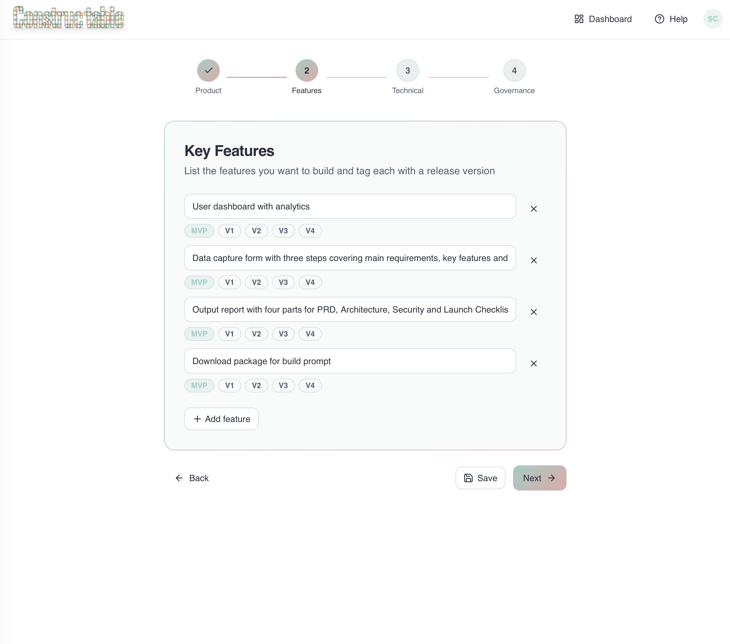 Key Features step
